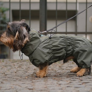 Dachshund Corgi Waterpoof Dog Raincoat MEMBRANE Fabric FLEECE or Mesh lining Bark&Go Dog Coat Dog Clothing Pet Clothes image 6