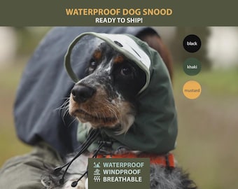 Waterproof Dog Hat Snood with Visor: Rain Protection