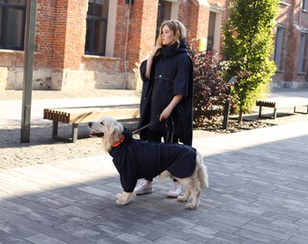 Navy Family look raincoats for dogs and humans -  ALL breeds - MEMBRANE Fabric - Dog Jacket - Dog Coat - Dog Clothing - Bark&Go