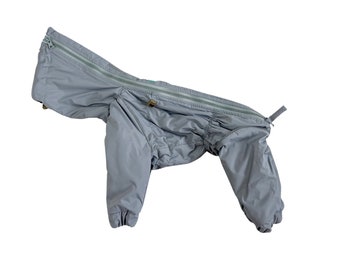 E34/ Female/ Fleece lining - Waterproof Dog Raincoat for HOUNDS - MEMBRANE Fabric - Body Suit - Dog Coat - Dog Clothing - Pet ClothesBark&Go