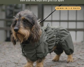 Dog Raincoat for Dachshund, Waterproof Full Body Rain Suit with Legs, Belly and Leg Coverage, Sausage Dog Rain Coat, Made to Measure