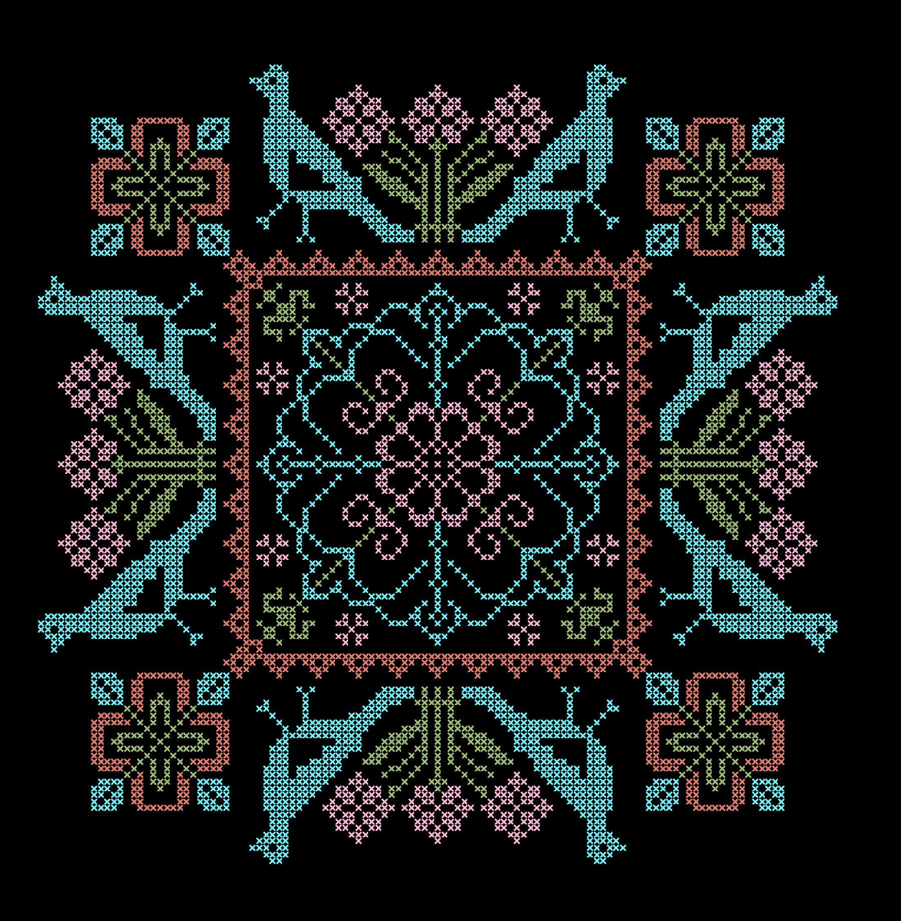 Traditional Icelandic Pattern on Black Java Etsy