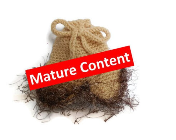 Crochet Scrotum Drawstring, Nuts Drawstring Pouch, Crochet Nut Sack
