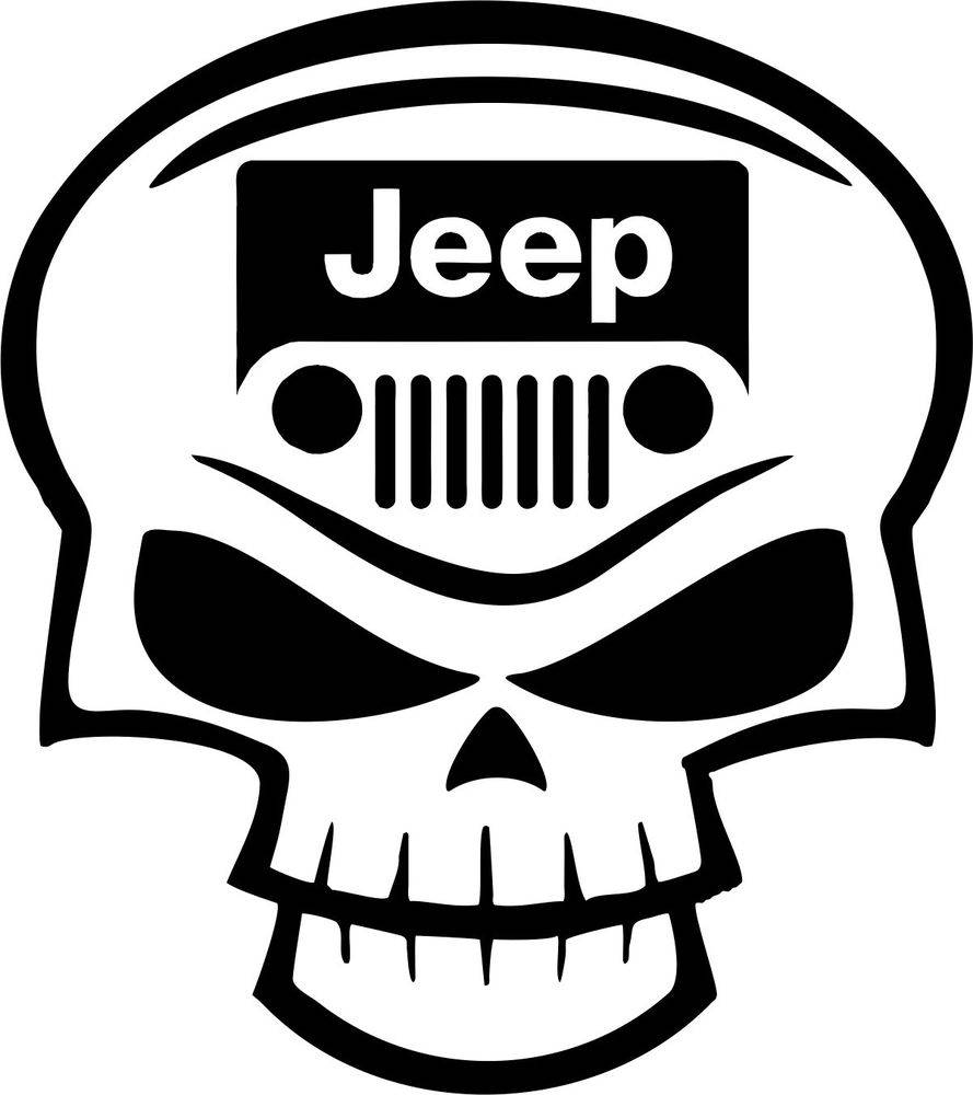 Jeep Grill in a Skull Vinyl Decal Sticker Free Delivery | Etsy