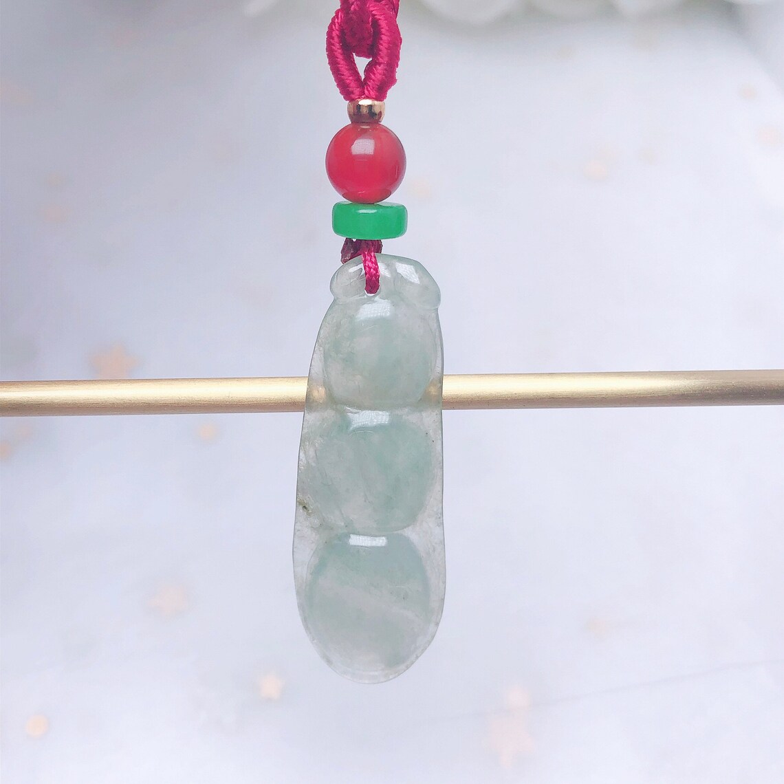 Natural Jadeite Pea Lucky Jade Pendant necklace Healing stone Etsy