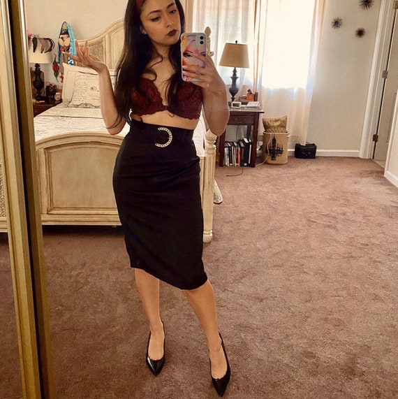 1950s Black Pencil Skirt