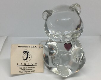 fenton glass teddy bear