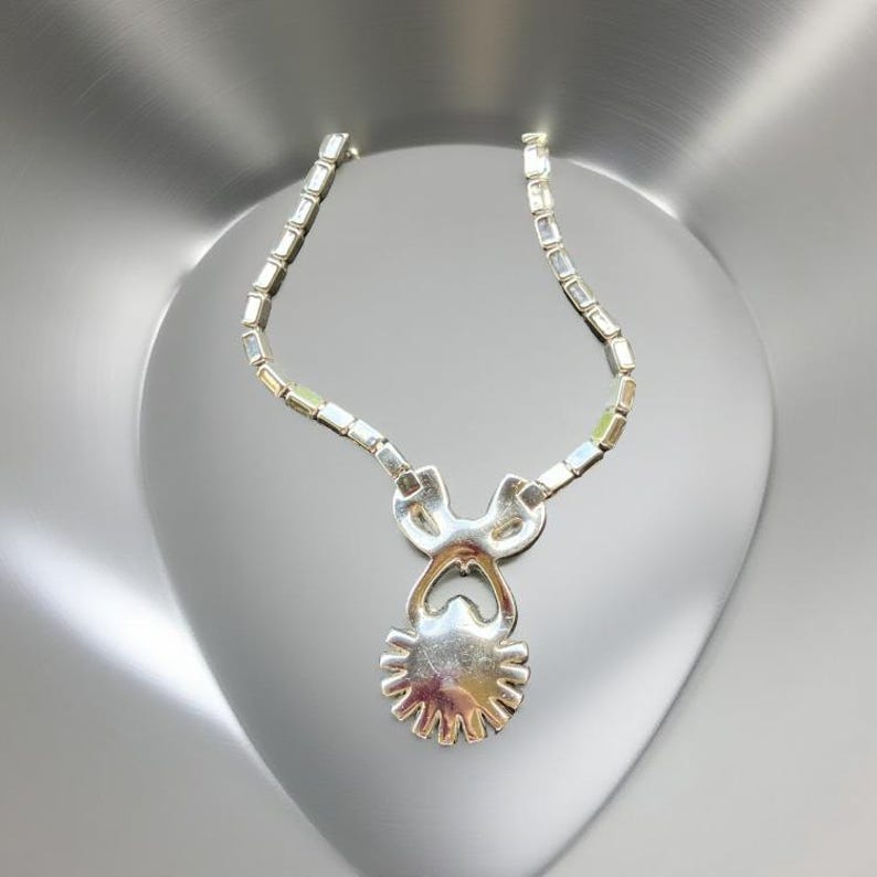 Parure di gioielli in cristallo e strass firmata dai fratelli MAZER, collana, spilla e braccialetto di metà secolo; RARO set di gioielli da collezione firmato dal designer immagine 8