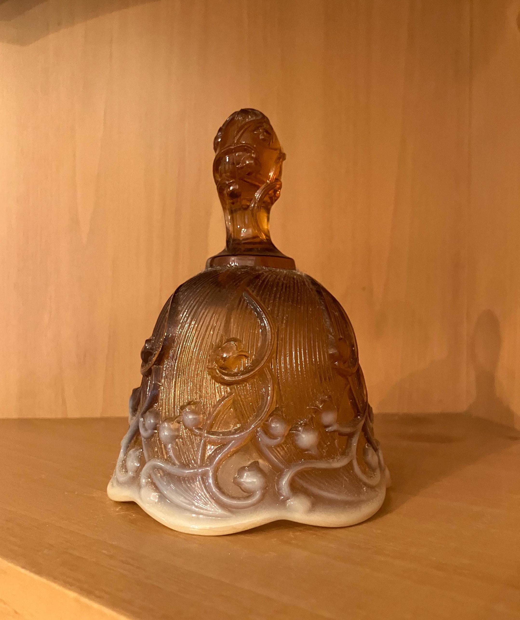 フェントン ヴィンテージ カメオ オパールセント アンバー スズラン