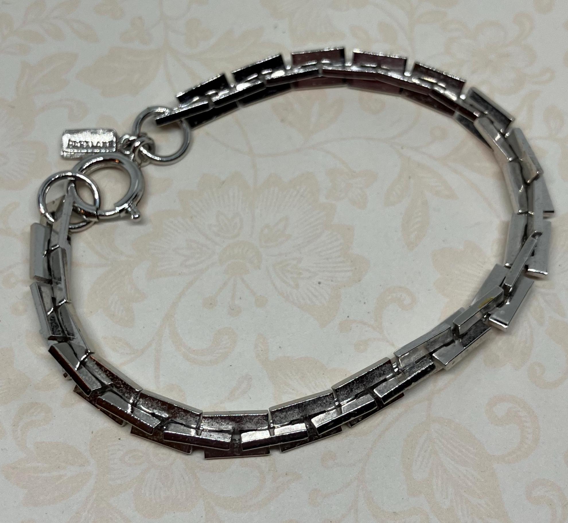 Park Lane Signed Vintage Silver Tone Link Bracelet; Unusual