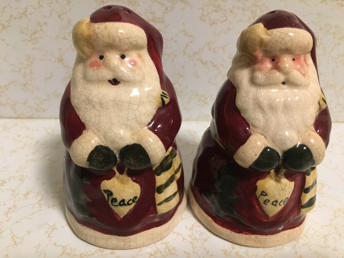 Vintage Santa Salt and Pepper Shakers by VIGOR 4 1/4 Inches Etsy