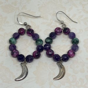 Jay King DRT Desert Rose Trading Vintage Sterling Silver Rubin Zoisit Dingla Piercingörhängen