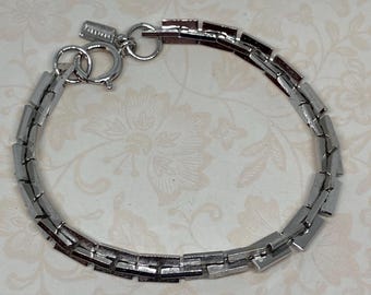 Park Lane Signed Vintage Silver Tone Link Bracelet; Unusual