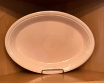 Fiesta Glazed Ceramic Apricot Large Oval Serving Platter; 13 1/2 Inch Fiestaware Serving Platter, Homer Laughlin, 1990s