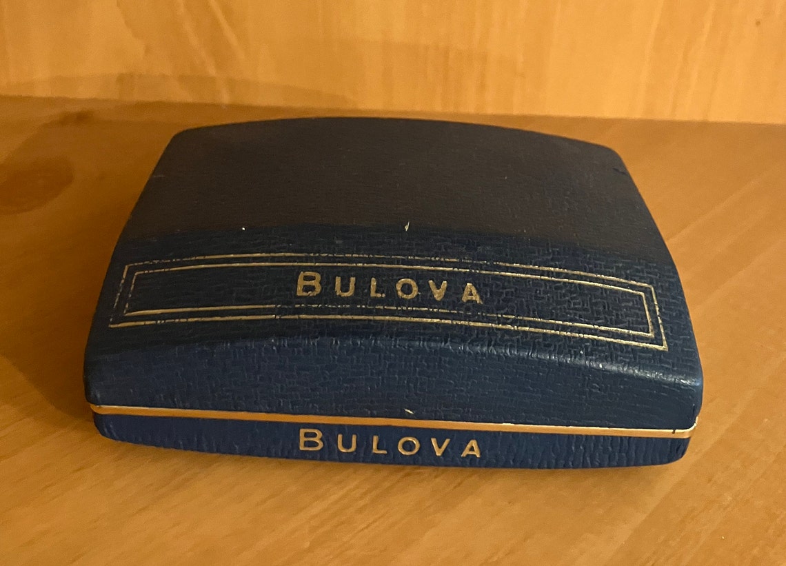 Vintage BULOVA Fifth Avenue New York Watch Box Navy Blue Box - Etsy