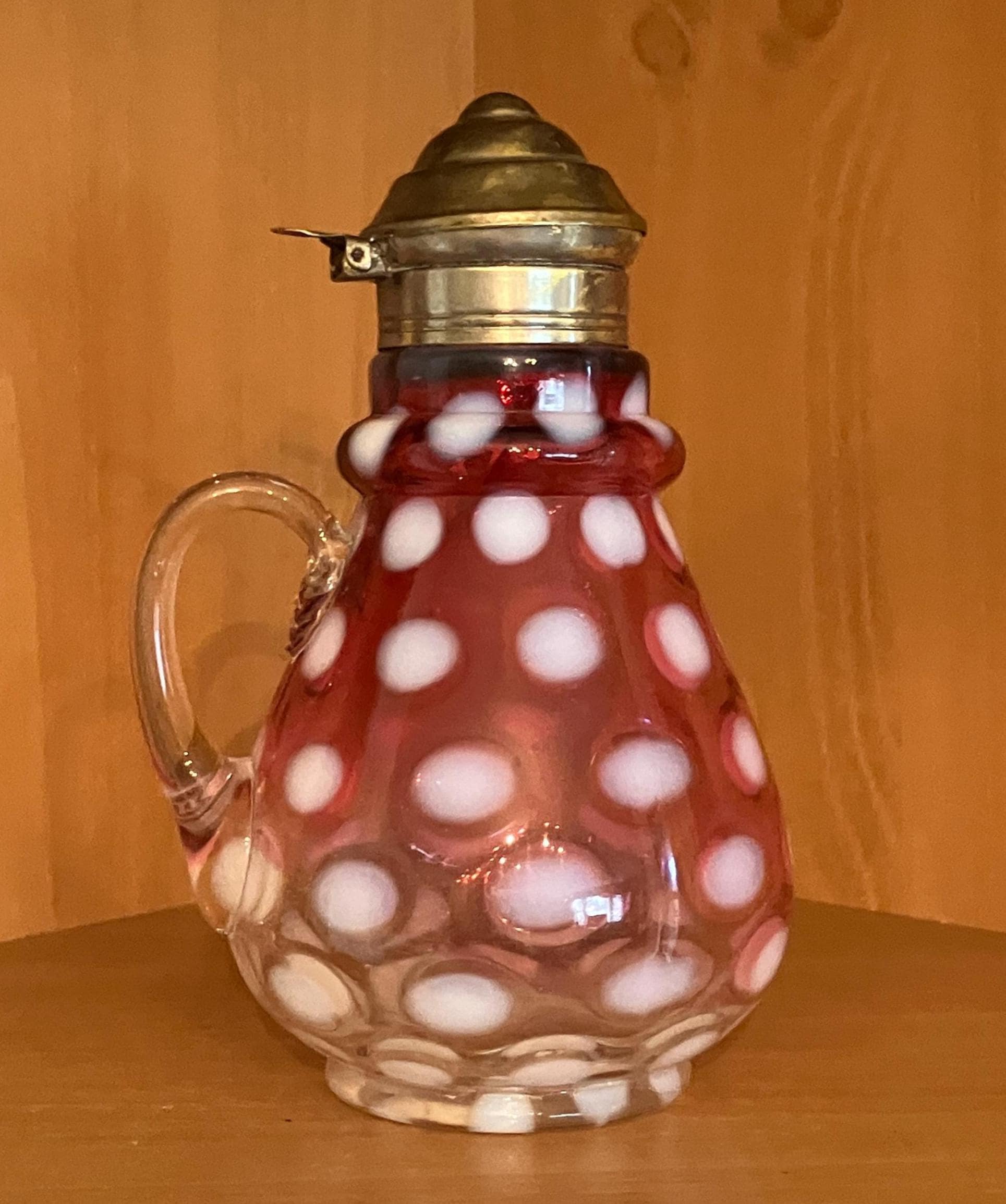Hobbs Brockunier Antique Victorian Cranberry Rubina Opalescent