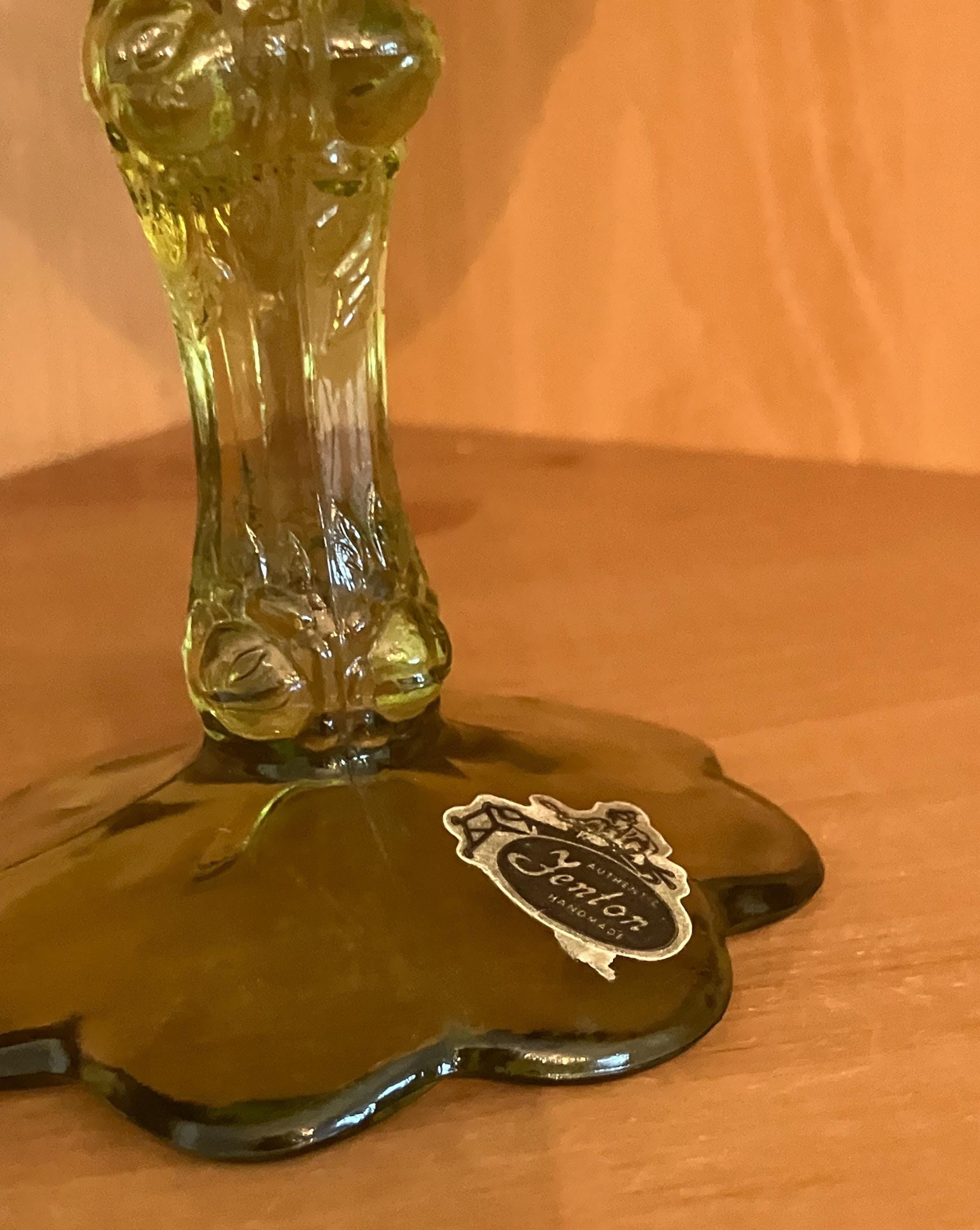 FENTON ヴィンテージ グリーン フリル キャベツ ローズ コンポート 