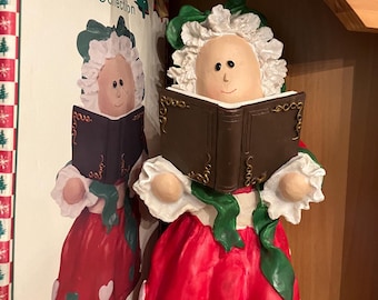 World Bazaars Vintage Holiday Dough Mrs Santa Figurine; Vintage Christmas Mrs Claus Figurine in Original Box