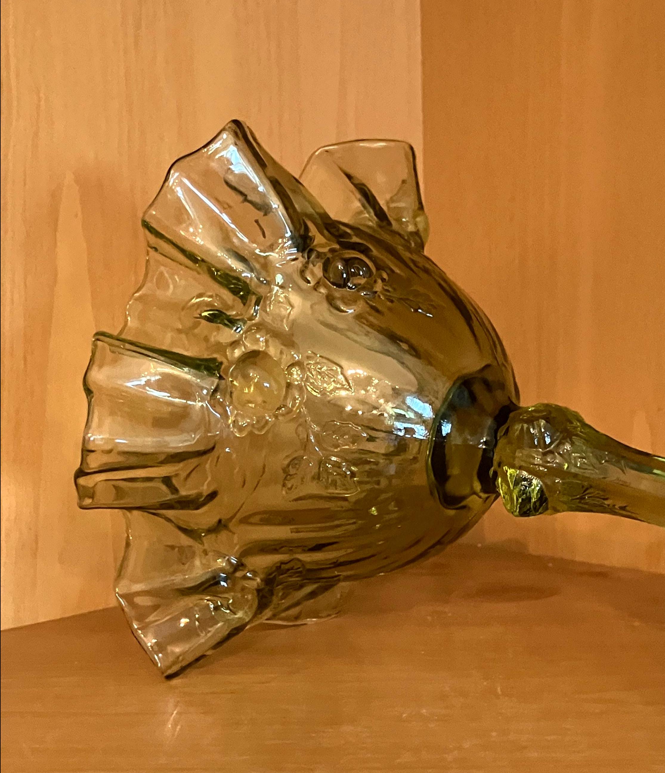 FENTON ヴィンテージ グリーン フリル キャベツ ローズ コンポート