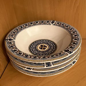Pfaltzgraff Capistrano Vintage Set of Four Soup or Cereal Bowls; Discontinued Portfolio by Pfaltzgraff Rimmed Bowls, 1990s