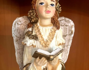 World Bazaars Vintage Windsor Collection Tall Angel Figurine; Vintage Stylized Christmas Angel in Original Box