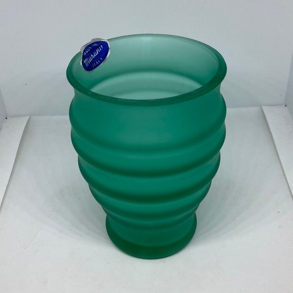 Murano Green Satin Glass Vase 4 1/4 Inch Seafoam Green Etsy