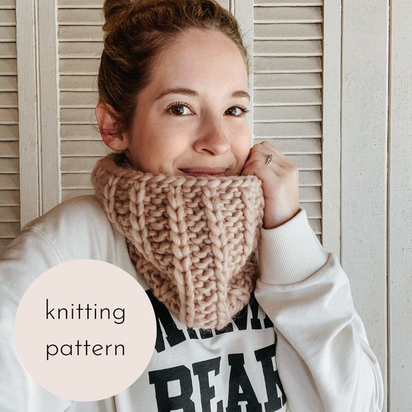 Coffee Bean Cowl Knitting Pattern / PDF Download