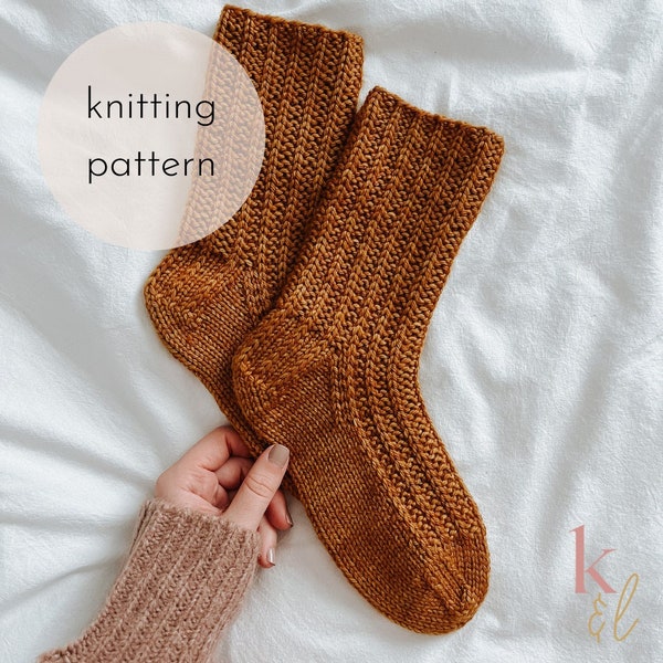 Cozy Coffee Bean Socks Knitting Pattern / PDF Download