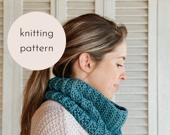 Bulky Coffee Bean Cowl Knitting Pattern / PDF Download