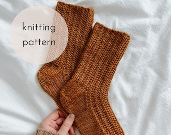Cozy Coffee Bean Socks Knitting Pattern / PDF Download
