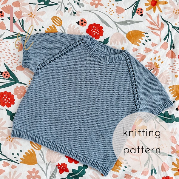 Playdate Tee Knitting Pattern Kids Sizes / PDF Download