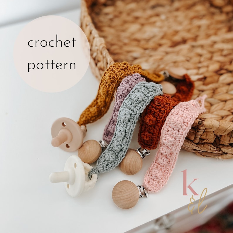 Bobble Paci Clip Crochet PATTERN / PDF Download image 1