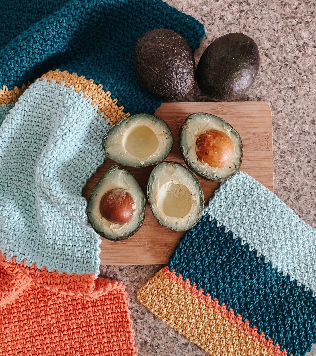 Cali Color-block Dishcloth and Towel Crochet Pattern / PDF Download - Etsy