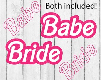 Babe Bride Duo SVG: Bridal Party & Bridesmaid Design (Digital Download)