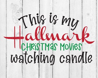 Christmas Movie Watching Candle SVG: Winter Movie Design (Digital Download)