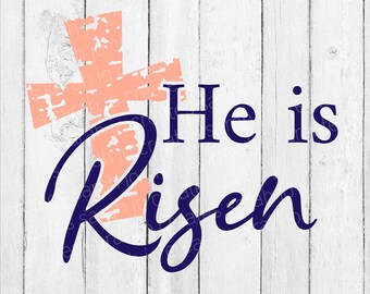 He Is Risen Grunge Cross SVG - Easter Svg - Easter Religious SVG - He Is Risen SVG - Distressed Cross Svg - Grunge Cross Svg