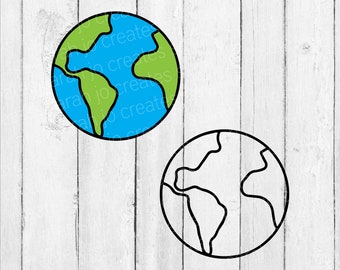 Earth Duo SVG - Globe Svg - Earth Day Svg - Earth Outline Svg - Globe Outline Svg - Earth Clipart - Globe Duo Svg