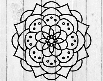 Mandala Flower SVG - Mandala SVG - Zentangle SVG - Flower Mandala Svg - Mandala Vector - Pdf - Dfx - Eps - Cricut - Silhouette