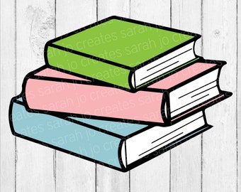 Book Stack SVG - Books SVG - Book Clipart - Reading Svg - Stack of Books Svg - Reading Books Svg - Book Svg