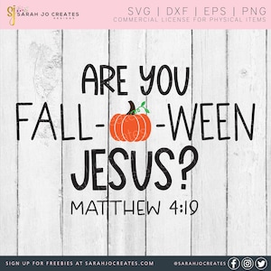 Jesús Fall-O-Ween SVG: Diseño cristiano de calabaza de Halloween (descarga digital)
