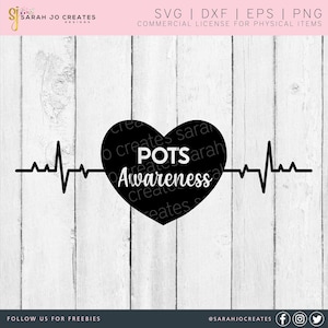 POTS Awareness Heartbeat Svg - POTS Awareness Svg - Chronic Illness SVG - Postural Orthostatic Tachycardia Syndrome Svg - Dysautonomia Svg