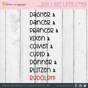 Reindeer Names SVG - Christmas Svg - Merry Christmas Svg - Funny Christmas Svg - Santa&#39;s Reindeer Svg - Reindeer Games Svg