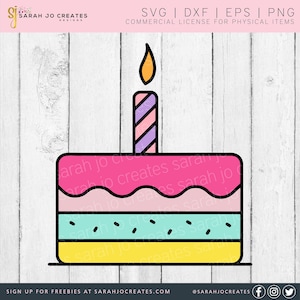 Geburtstagskuchen SVG - Kuchen SVG - Geburtstag SVG - Geburtstagskuchen Clipart - Geburtstagskarte svg