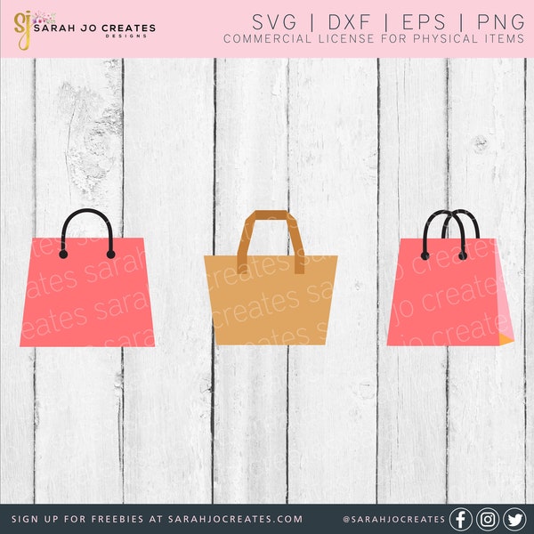 Shopping Bag Svg - Shopping Bags Svg Bundle - Cute Shopping Bag Clipart - Gift Bag Svg - Gift Bag Clipart - Cricut - Silhouette