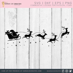 Santa Sleigh SVG - Santa and Reindeer - Christmas Svg - Merry Christmas Svg - Funny Christmas Svg - Santa&#39;s Reindeer Svg -Reindeer Games Svg