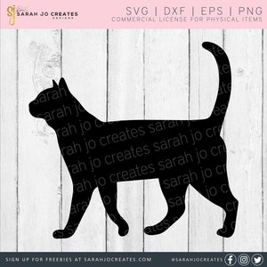 Chat SVG - Animal SVG - chat Silhouette SVG - chat qui marche Svg - chat Clipart - Pdf - Dfx - Eps - Cricut - Silhouette