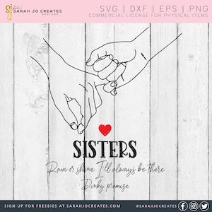 Sisters Pinky Promise SVG: Rain or Shine (Digital Download)