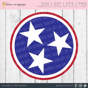 Tennessee Flag SVG - Tennessee TriStar SVG - Nashville Svg  - Nashville Tennessee Svg Pdf - Dfx - Eps - Cricut - Silhouette