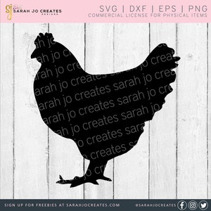 Chicken SVG - Animal SVG - Chicken Silhouette SVG - Farmhouse Chicken Svg - Chicken Vector - Pdf - Dfx - Eps - Cricut - Silhouette