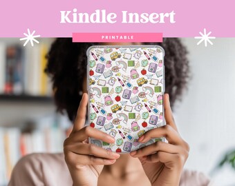 School Days Printable Kindle Insert Kindle Case Insert Paperwhite Scribe Basic Colorsoft (Digital Download)